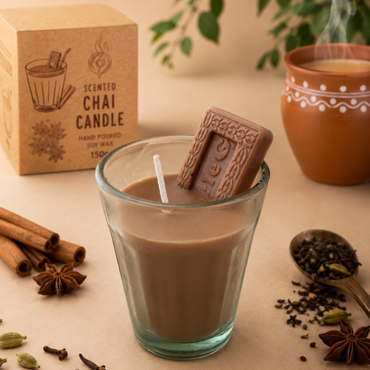 Handmade Chai Biscuit Shape Parle G Candle | Set of 2
