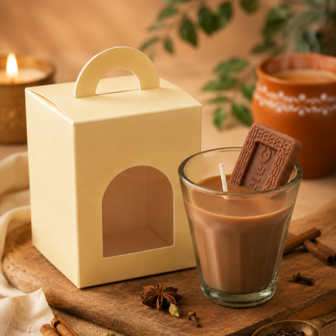 Handmade Chai Biscuit Shape Parle G Candle | Set of 2