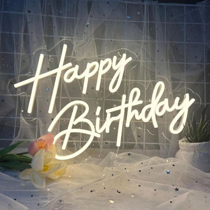 Happy Birthday Neon Sign Board | Party Home Decor