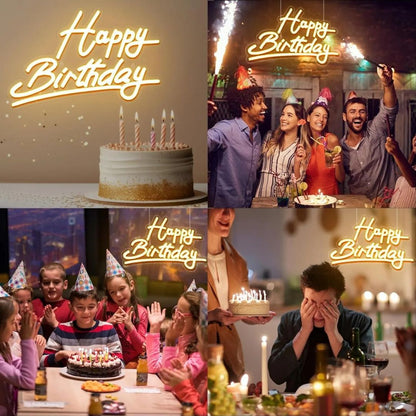 Happy Birthday Neon Sign Board | Party Home Decor