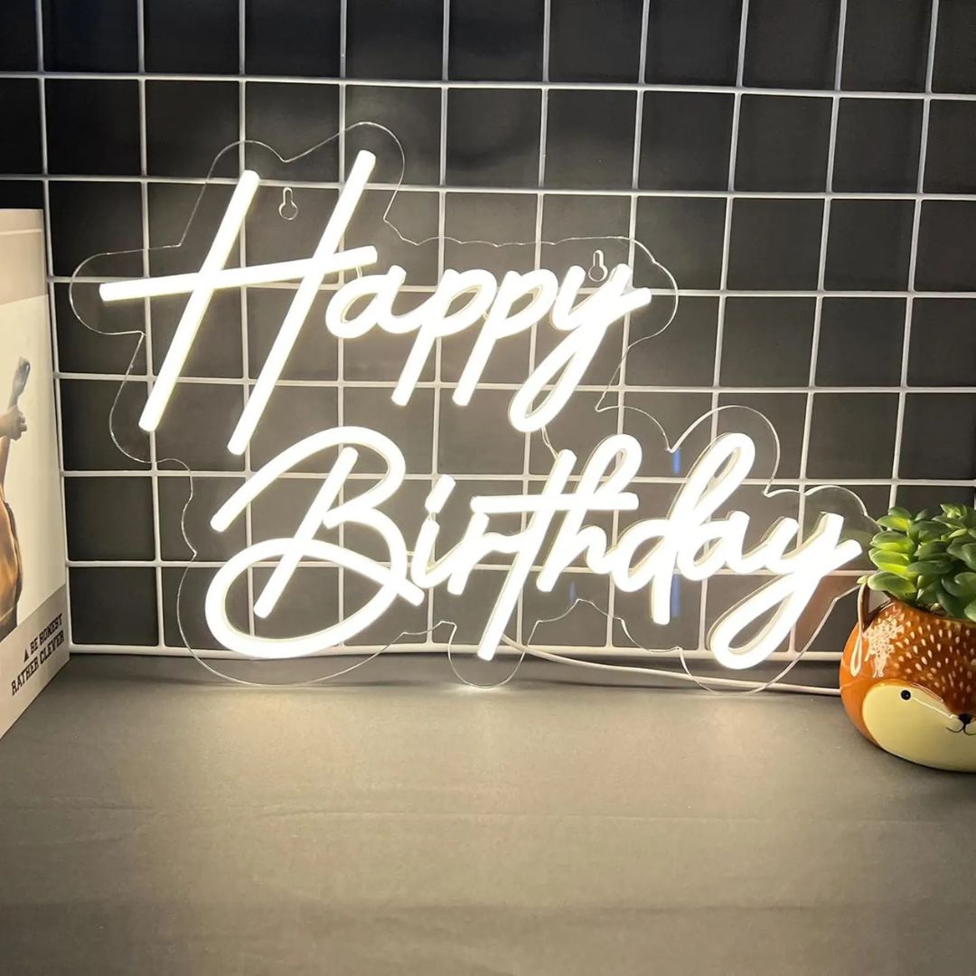 Happy Birthday Neon Sign Board | Party Home Decor