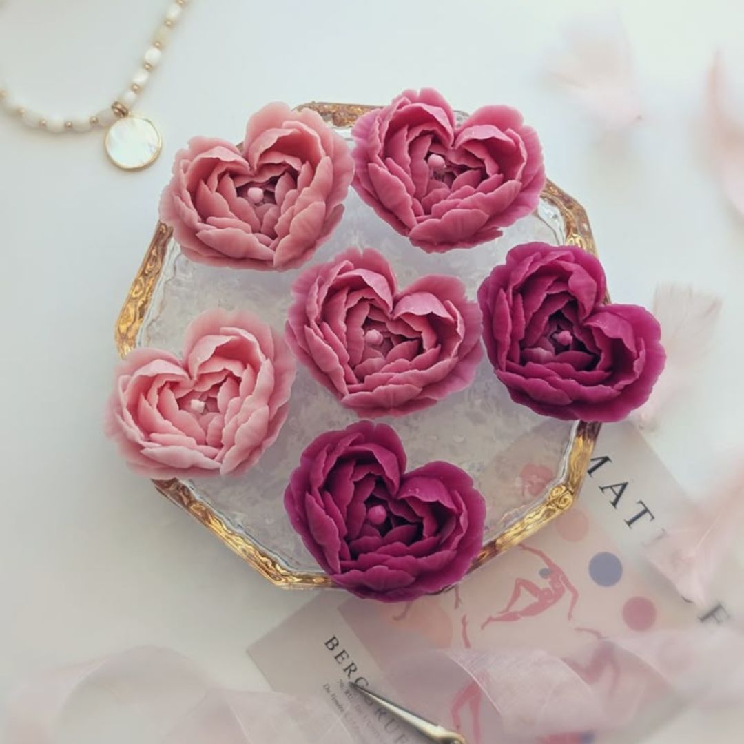 Heart Rose Candle