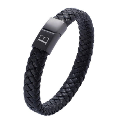 Initial Men's Leather Bracelet