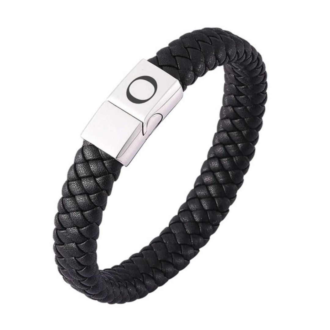 Initial Men's Leather Bracelet