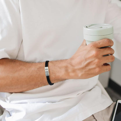 Initial Men's Leather Bracelet