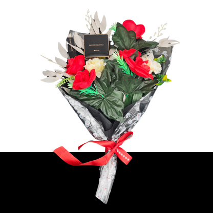 Artificial Flower Bouquet - Exclusive Manish Malhotra Eyeshadow & Lipstick