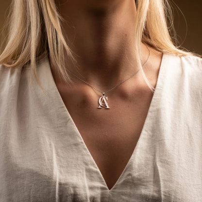 Double Letters Pendant, Couple necklace, Custom Initial Necklace