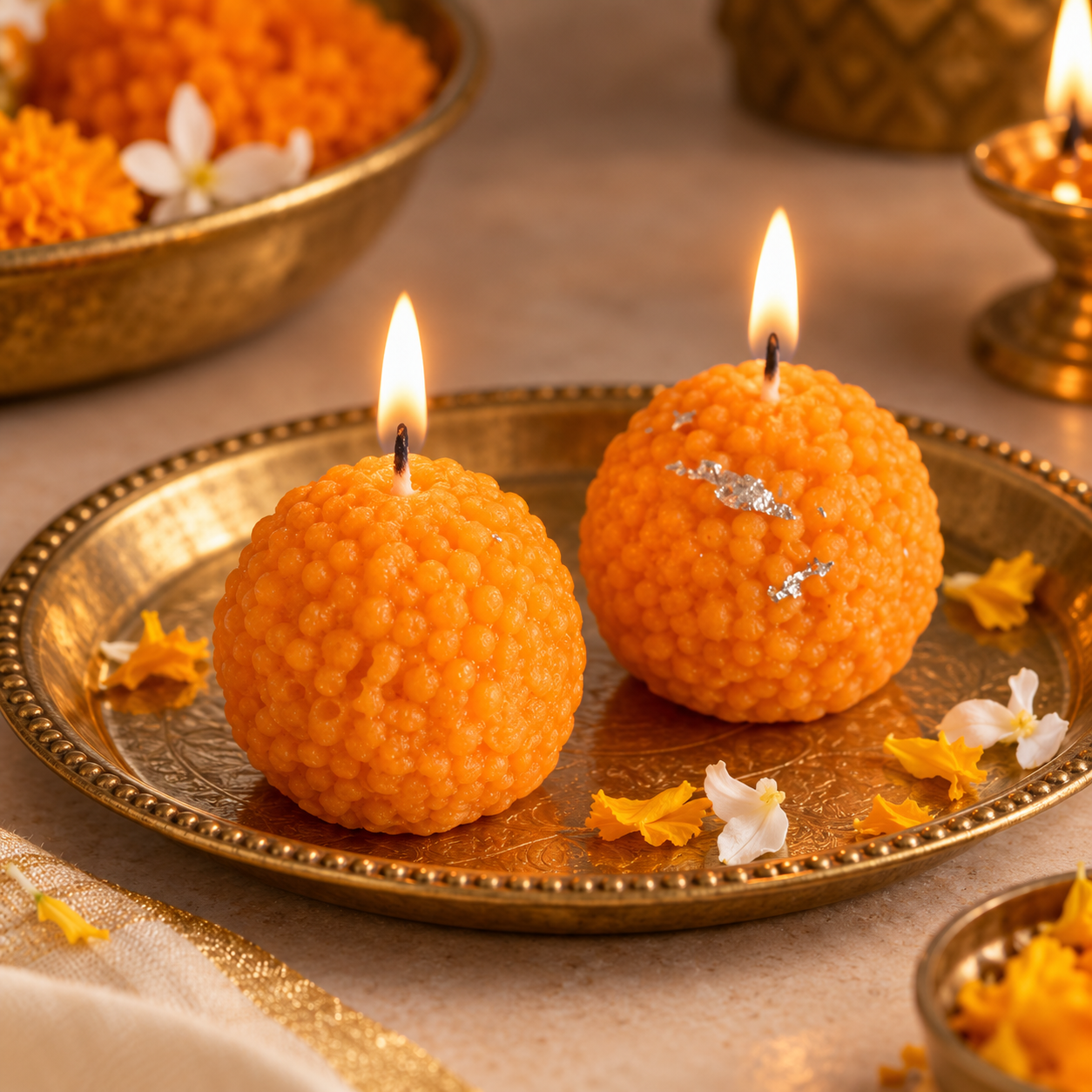 Motichur Laddu Candle Festive Candle