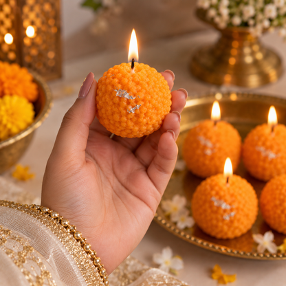 Motichur Laddu Candle Festive Candle