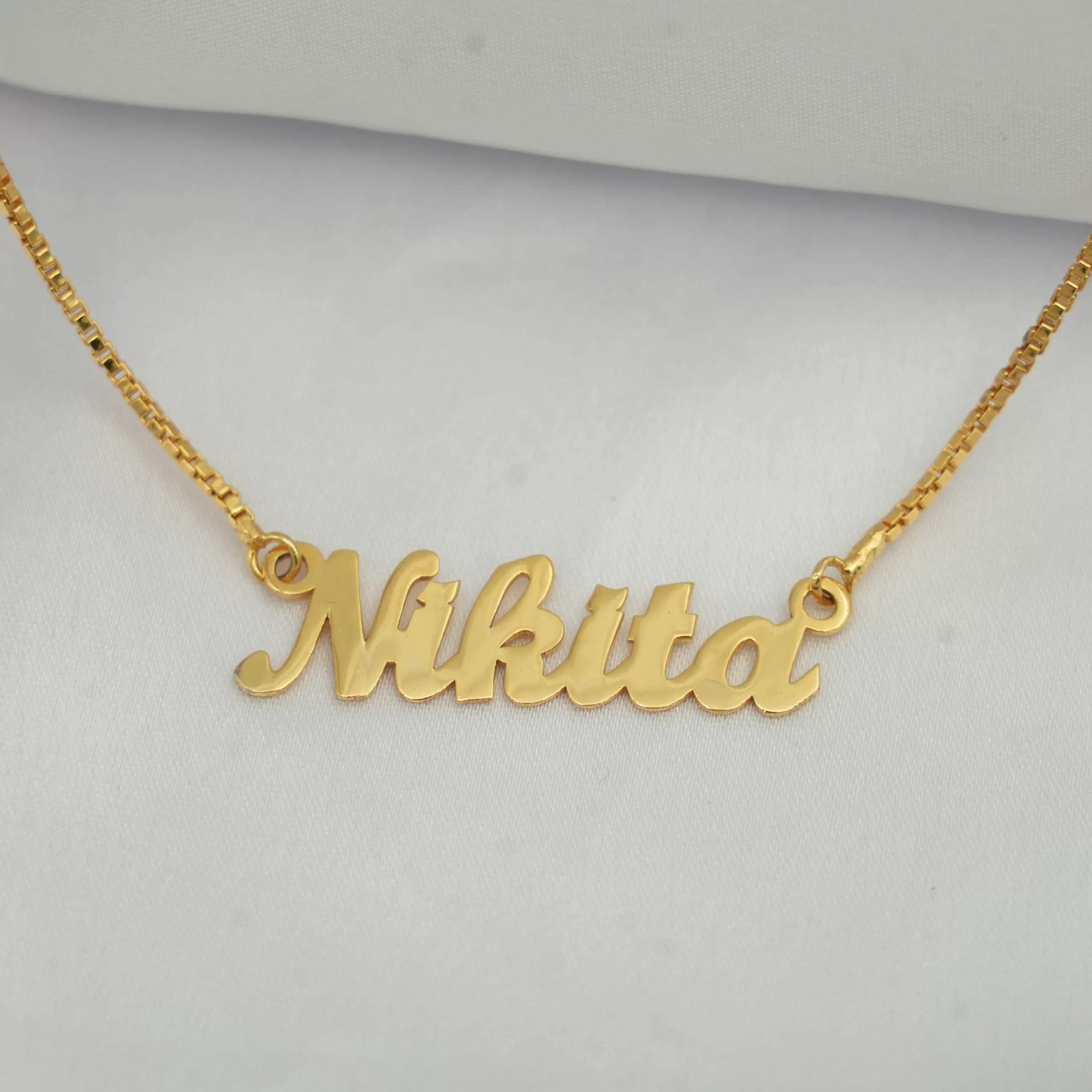 Personalized Name Necklace Brass 18 inch