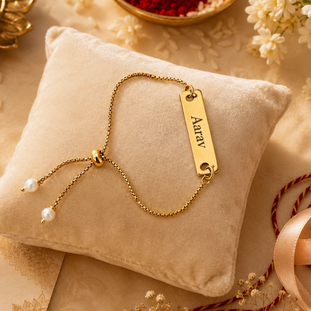 Personalized Adjustable Name Bracelet Rakhi