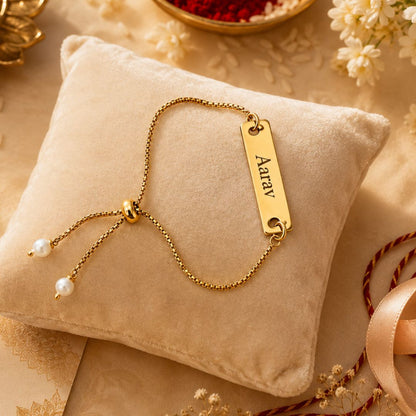 Personalized Adjustable Name Bracelet Rakhi