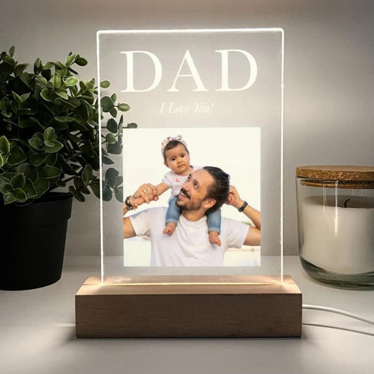 Personalized Custom Photo Picture LED Wood Stand Light Lamp