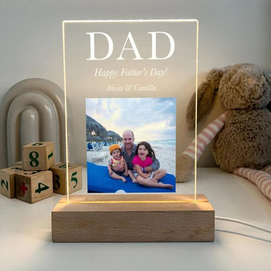 Personalized Custom Photo Picture LED Wood Stand Light Lamp