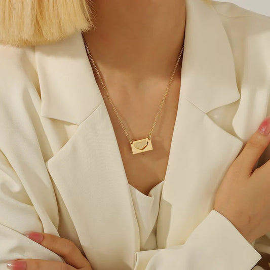 Custom Message Envelope Necklace