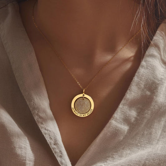 Personalized Fingerprint Pendant With Name