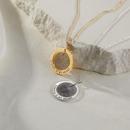 Personalized Fingerprint Pendant With Name