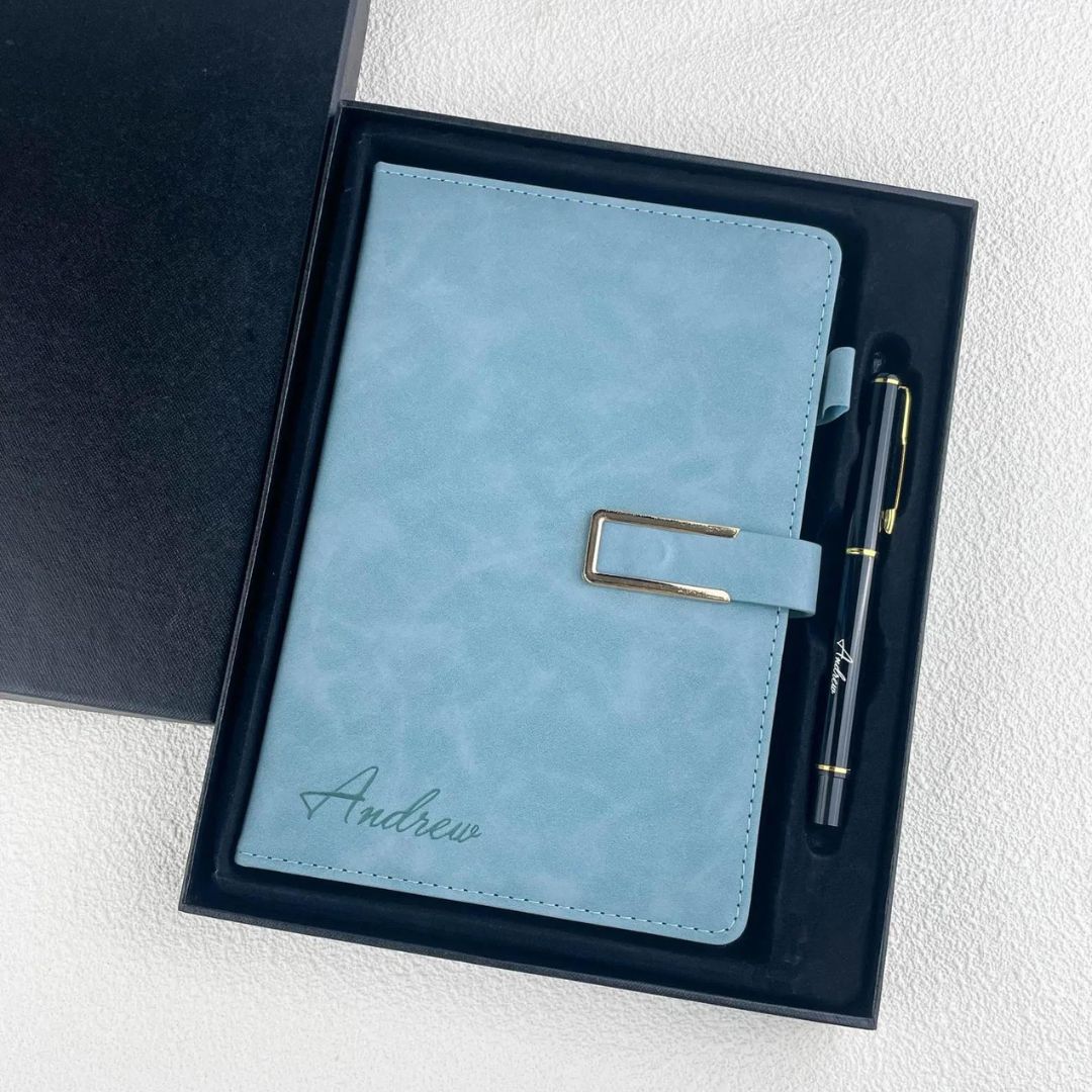 Personalized Notebook Set, Custom Gift Set, Engraved Notebook, Corporate Gifts