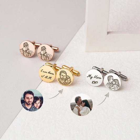 Personalized Photo Engraved Cufflinks