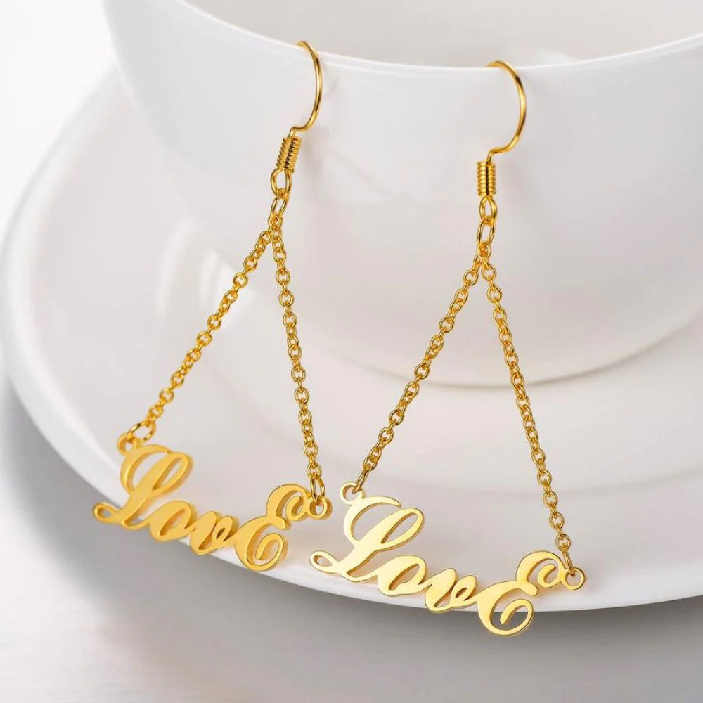 Personalized Triangle Name Earring