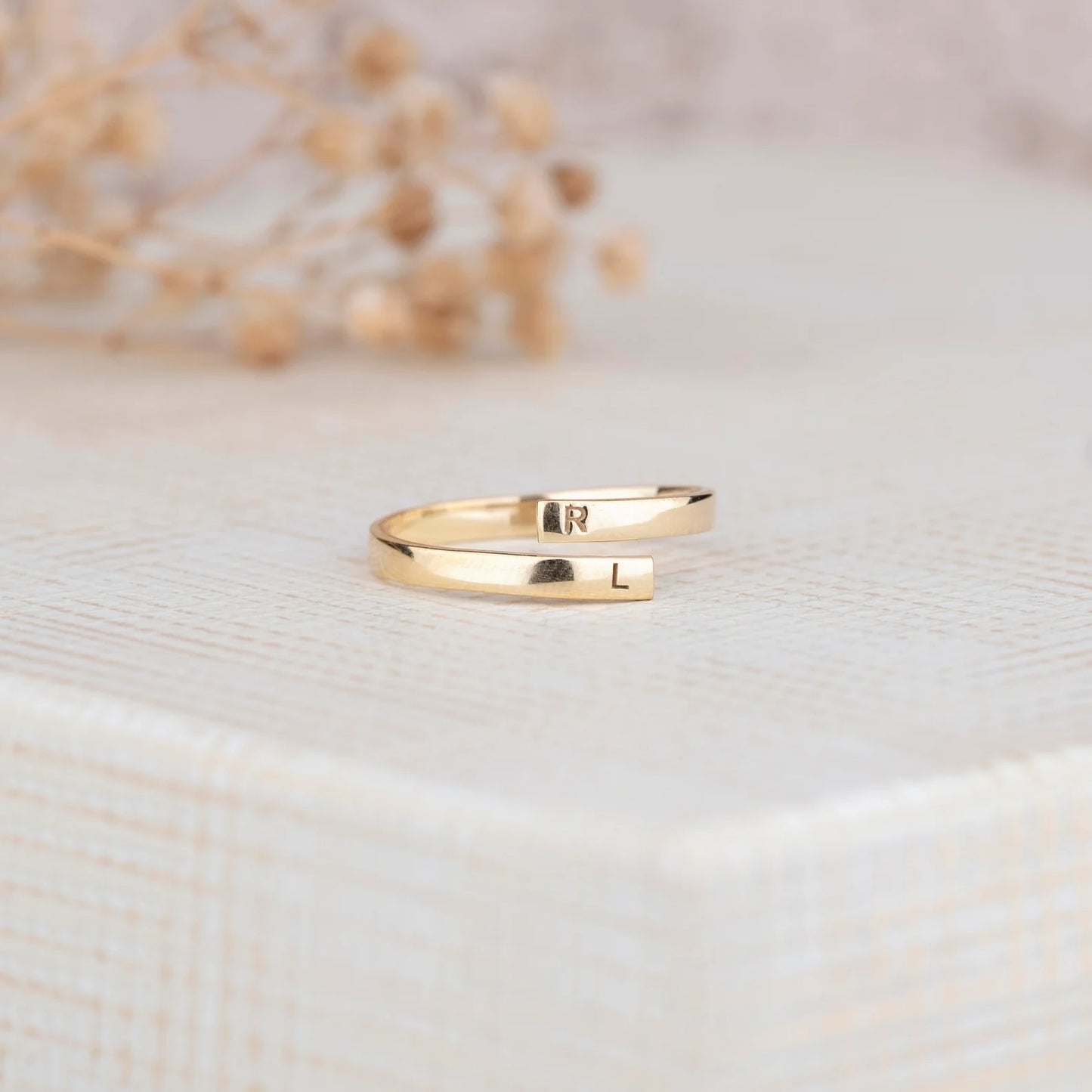 Personalized Adjustable Initial Ring