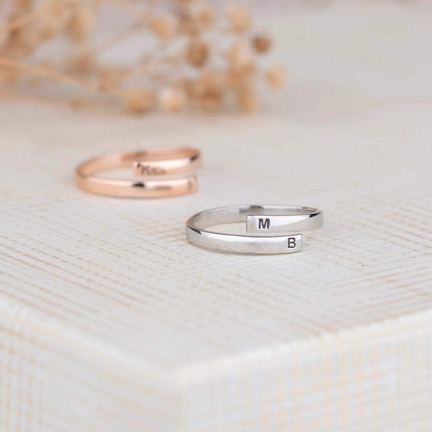 Personalized Adjustable Initial Ring
