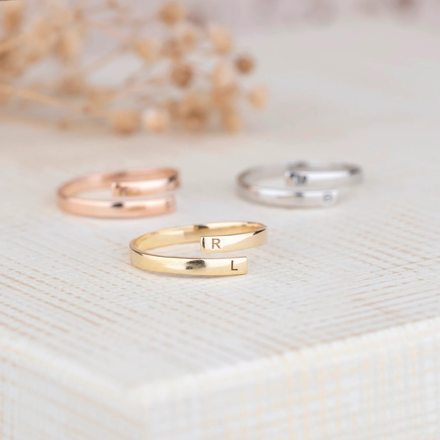 Personalized Adjustable Initial Ring