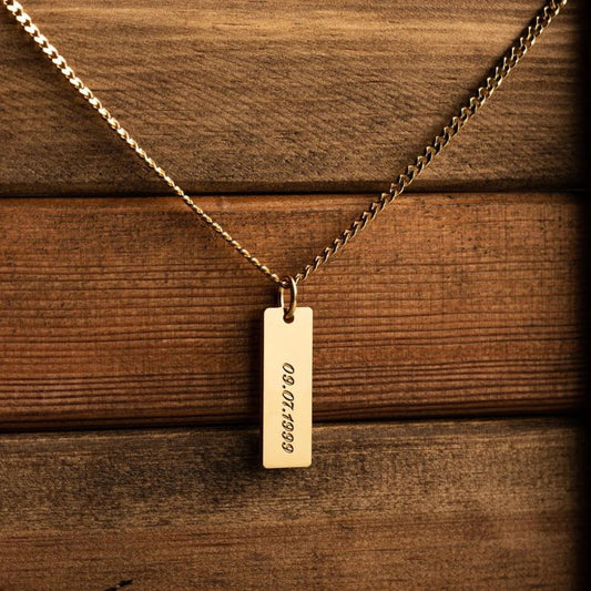 Personalized Name Date Pendant For Men