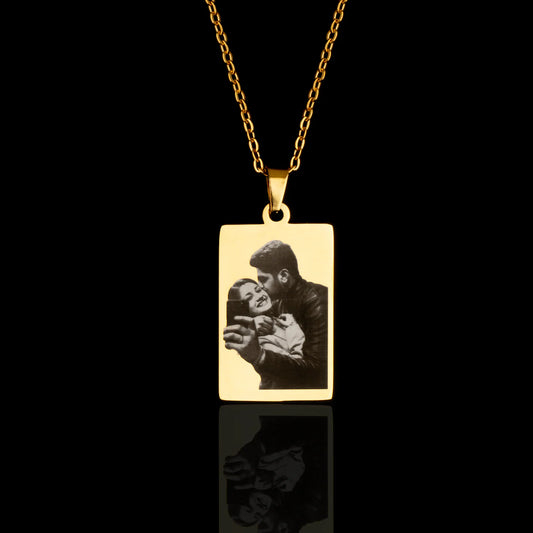 Engraved Family Photo Necklace