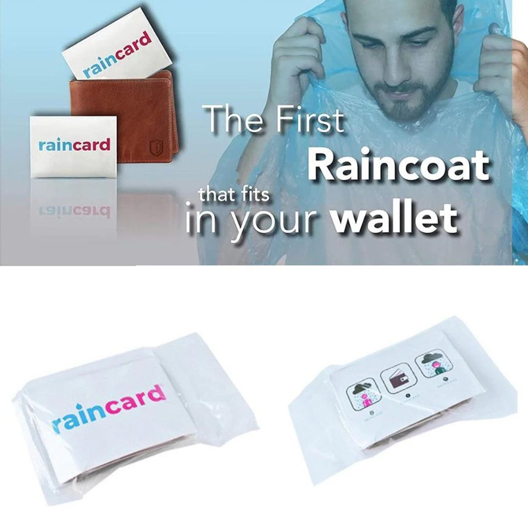 Pocket Rain Card - Unisex Raincoat - Emergency Waterproof Rain Coat Pouch
