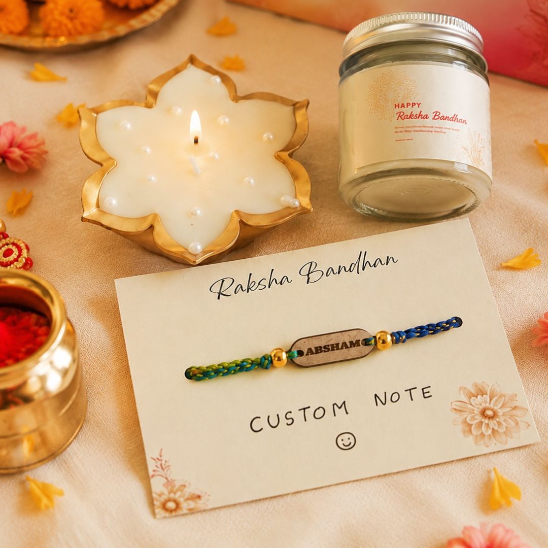 Raksha Bandhan Personalized Candle Hamper