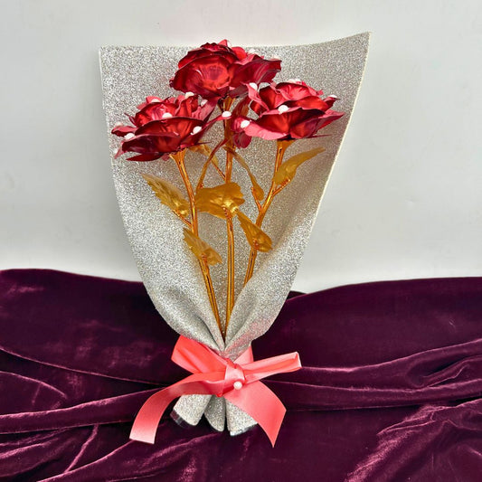 Red Metal Flower Bouquet