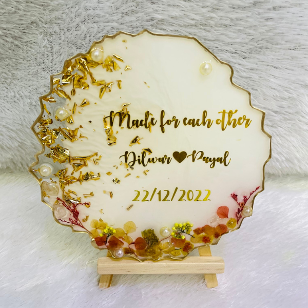 Resin Frame With Customized Quote, Name and Date