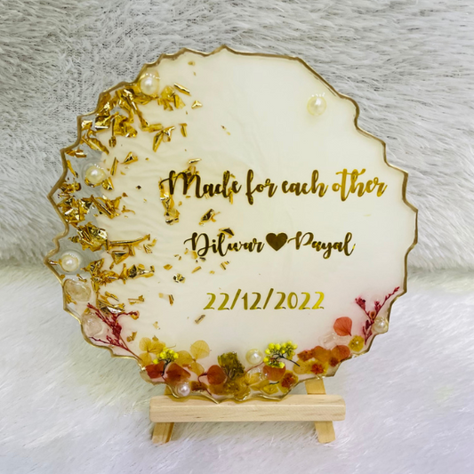 Resin Frame With Customized Quote, Name and Date