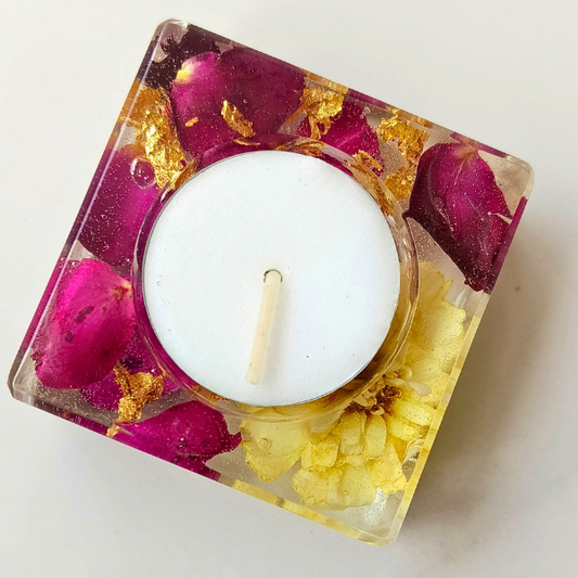 Resin Square Tealight Holder for Diwali