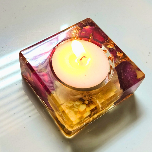 Resin Square Tealight Holder for Diwali