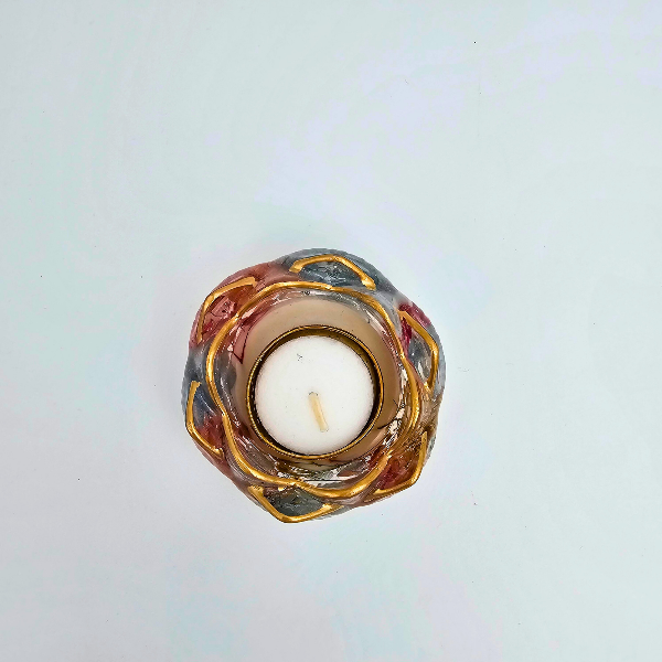 Resin Flower Tealight Holder With Real Flowers