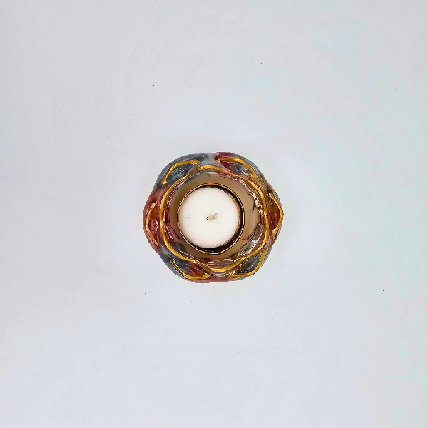 Resin Flower Tealight Holder With Real Flowers