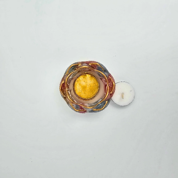 Resin Flower Tealight Holder With Real Flowers