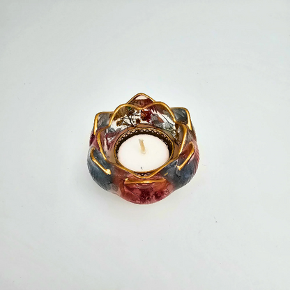 Resin Flower Tealight Holder With Real Flowers
