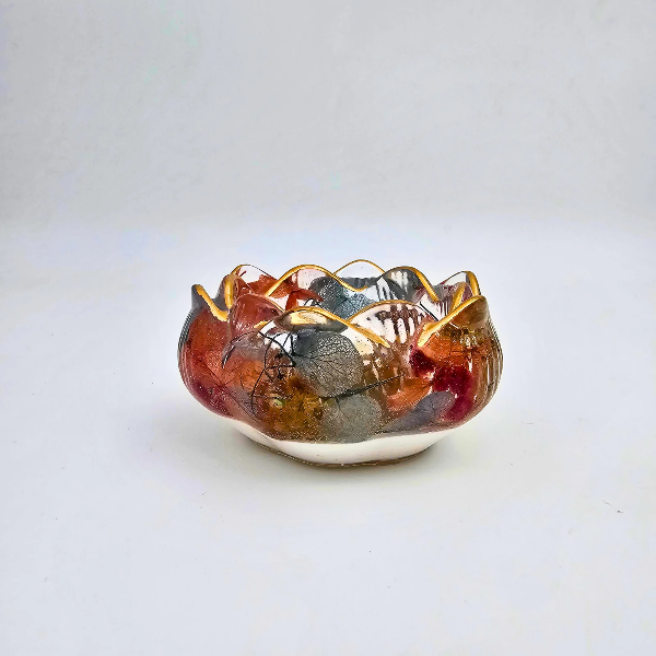 Resin Flower Tealight Holder With Real Flowers