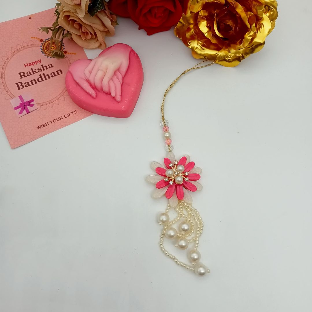 Resin Pooja Thali With Bhaiya And Bhabhi Rakhi Combo