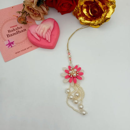 Resin Pooja Thali With Bhaiya And Bhabhi Rakhi Combo