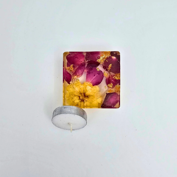 Resin Square Tealight Holder for Diwali