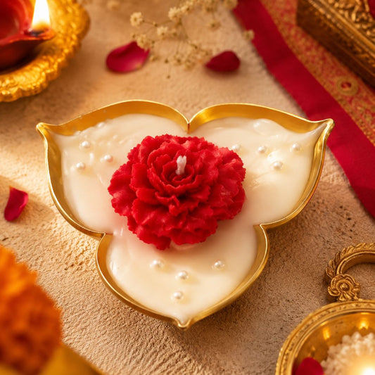 Rose Flower Urli Candle