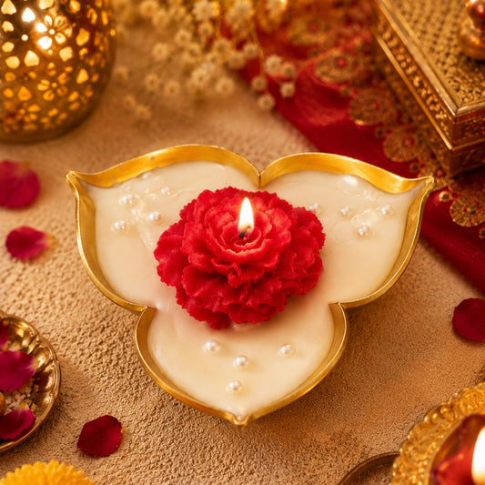 Rose Flower Urli Candle