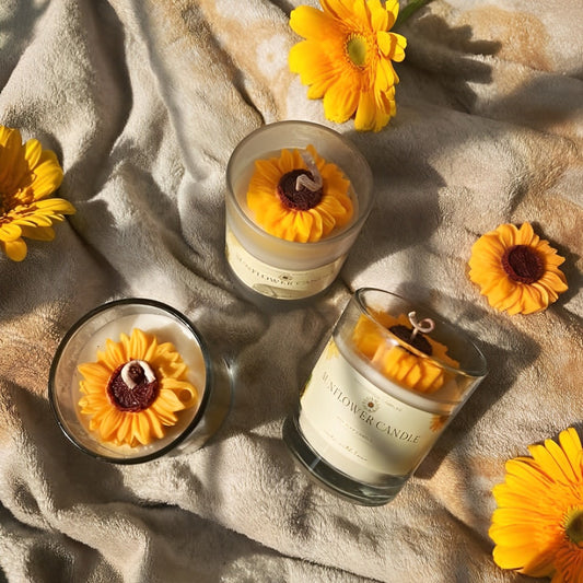 Scented Sunflower Glass Jar Candle