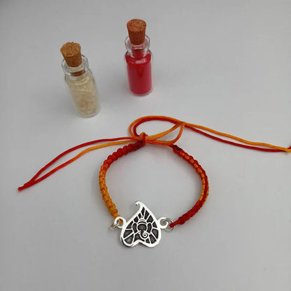 Silver Leaf Ganesha Rakhi