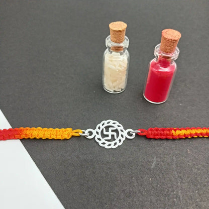 Silver Swastika Rakhi
