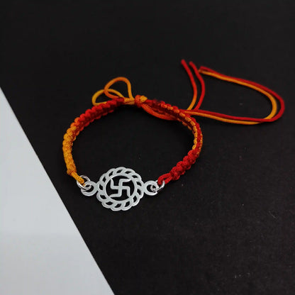 Silver Swastika Rakhi